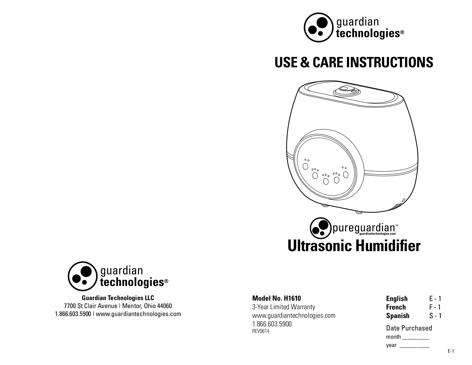 Guardian H1610 User Manual