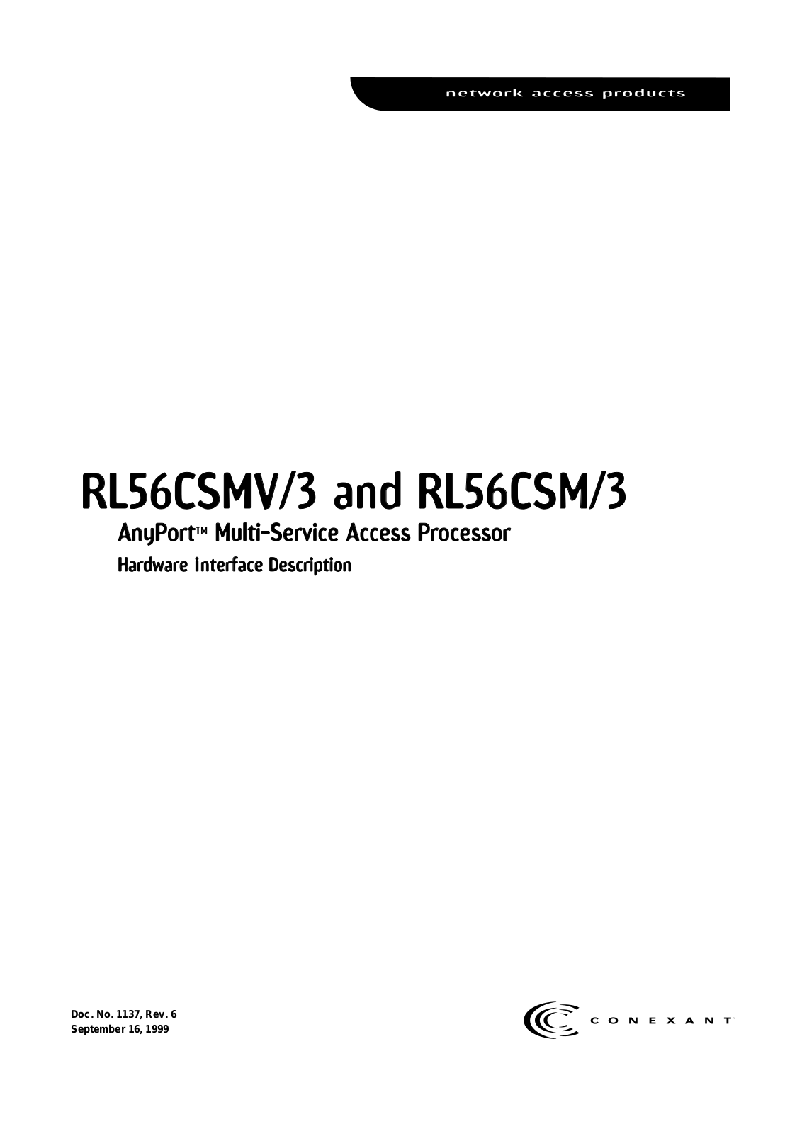 Conexant RL56CSM-3, RL56CSMV-3 Datasheet