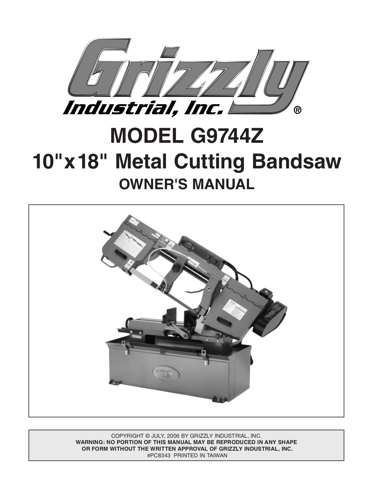 Grizzly G9744Z User Manual