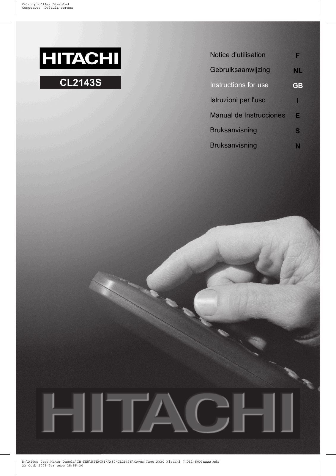 Hitachi CL2143S User Manual