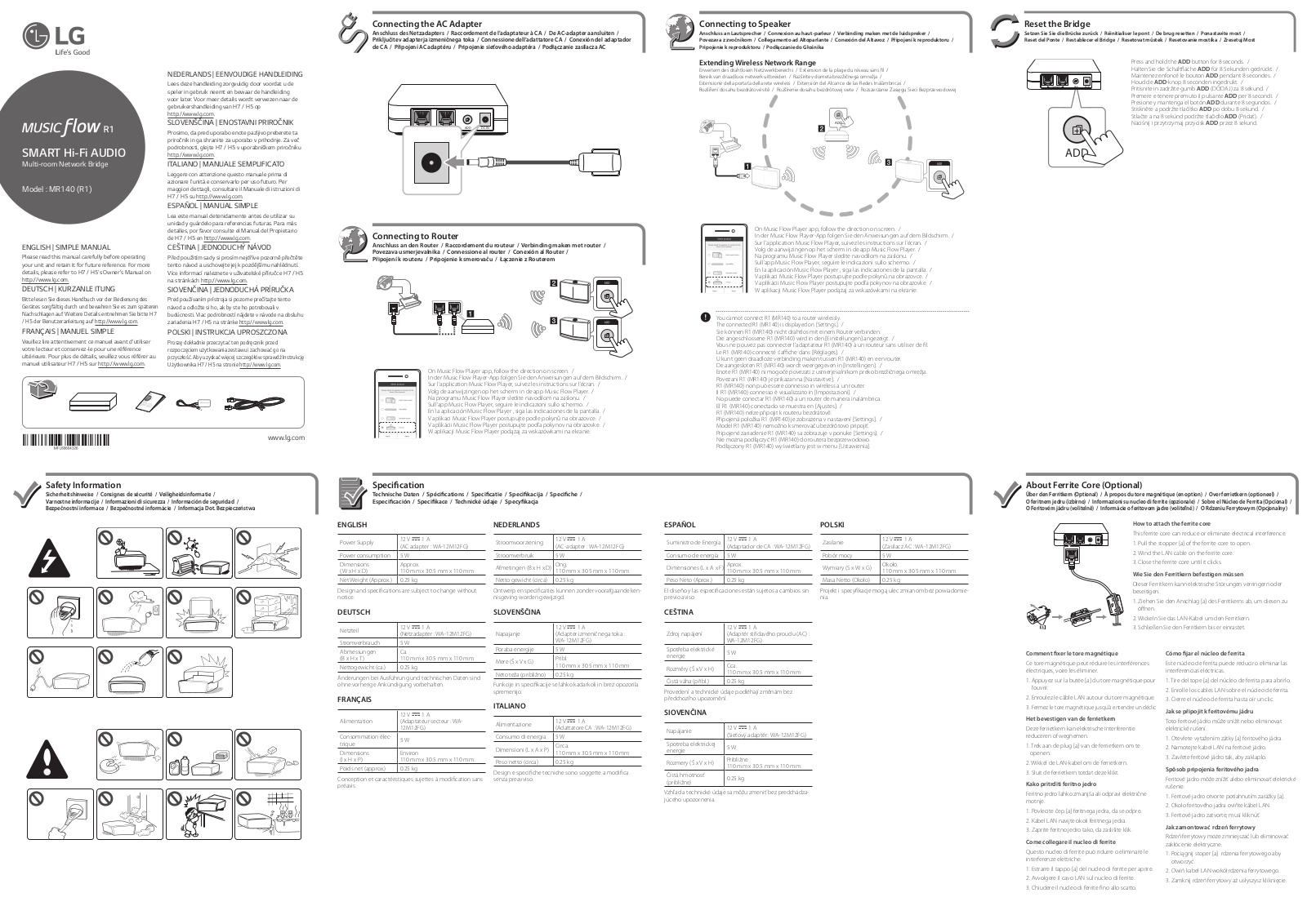 LG MR140 Instruction manual