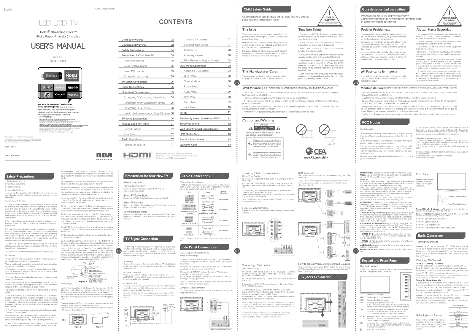 RCA LRK40G45RQ Owner’s Manual
