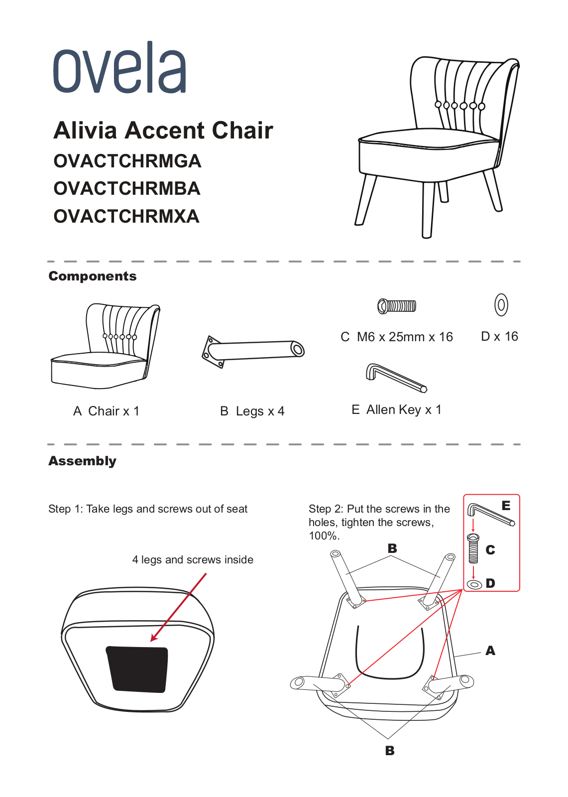 Ovela OVACTCHRMGA, OVACTCHRMBA, OVACTCHRMXA User guide - ManualMachine.com
