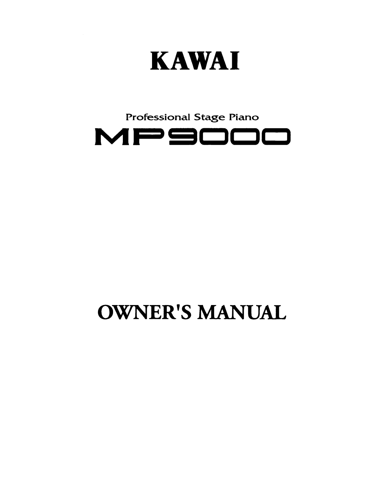 Kawai MP9000 User Manual