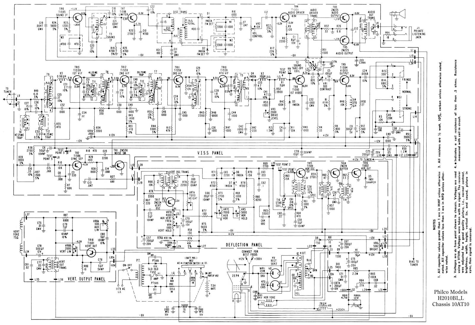 Philco 10AT10 Schematic