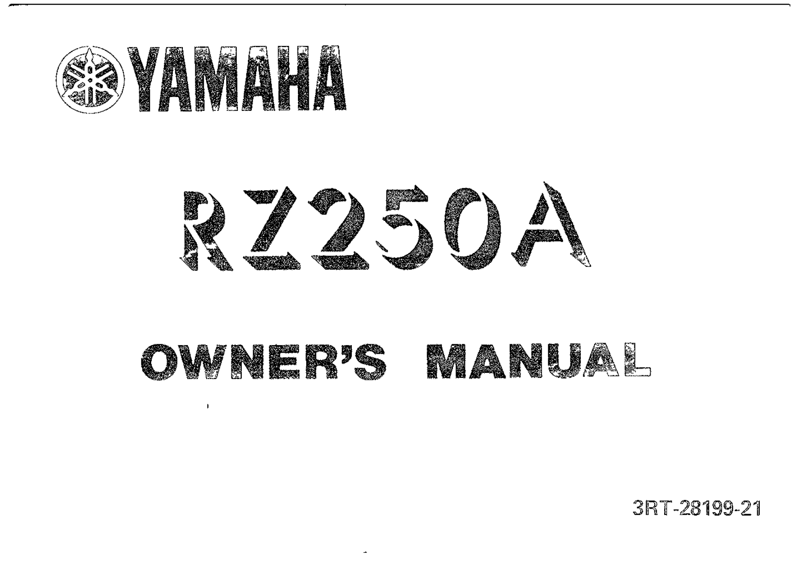 Yamaha RZ250 A 1989 Owner's manual