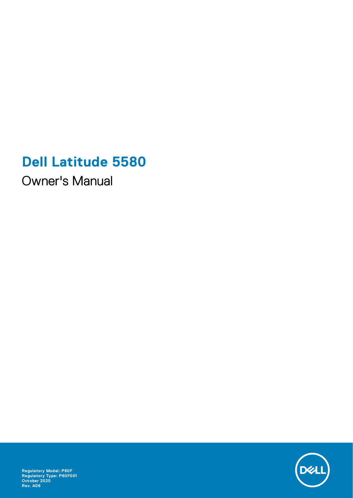 Dell Latitude 5580 User Manual