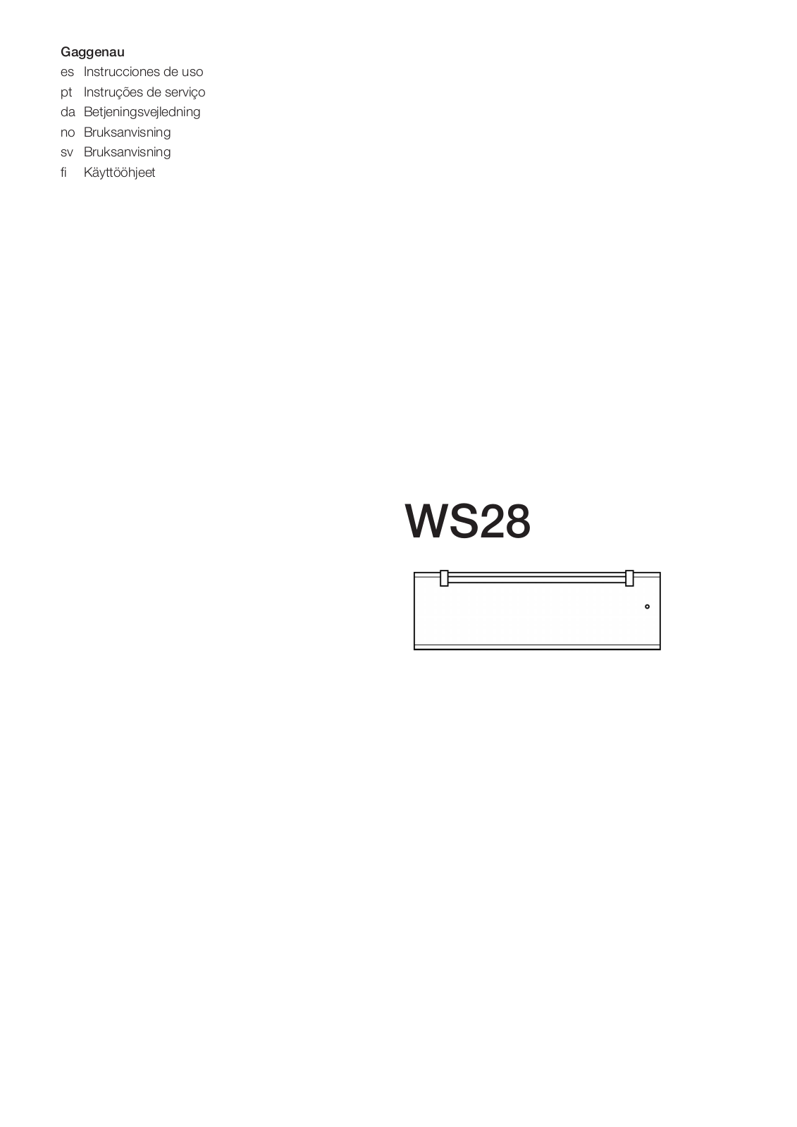 Gaggenau WS282110, WS282130 User Manual