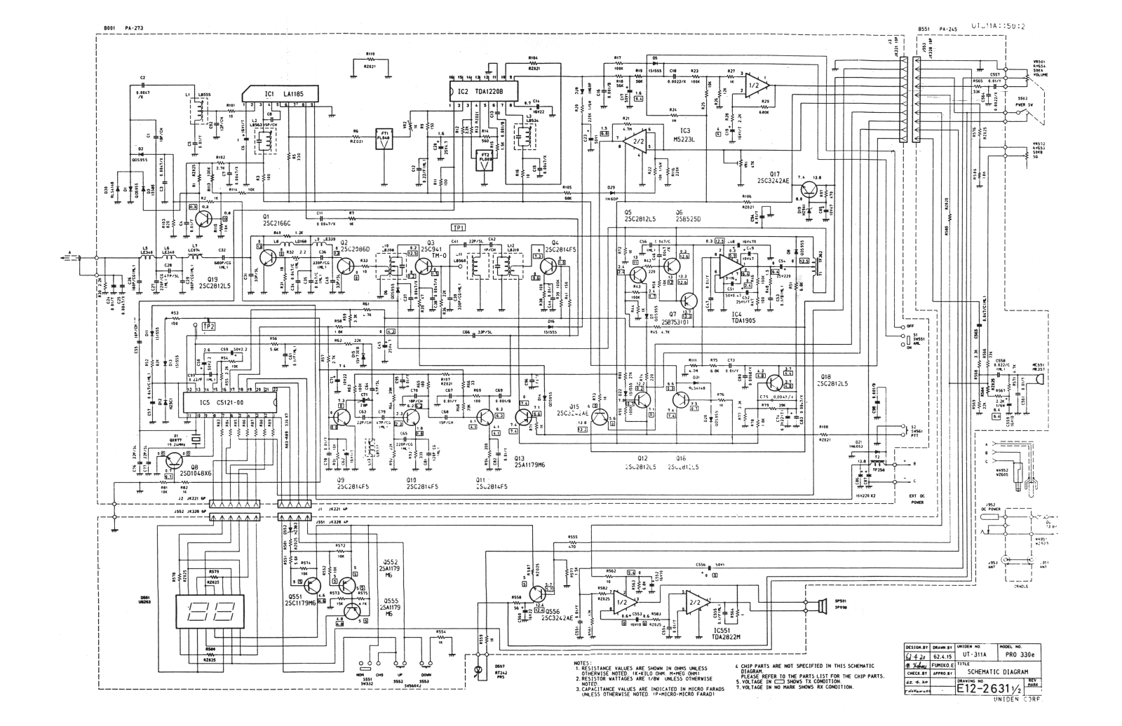 Uniden pro330e Schematic