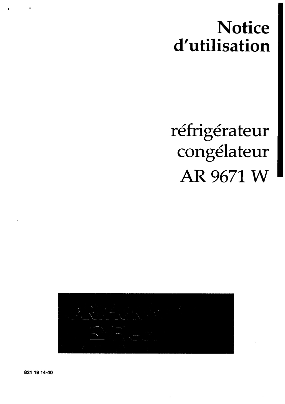 electrolux AR9671W User Manual