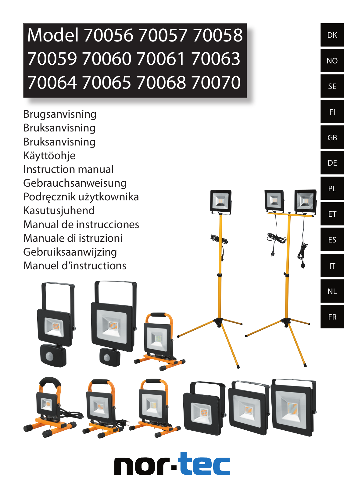 nor-tec 70056, 70057, 70058, 70059, 70060 Instruction Manual