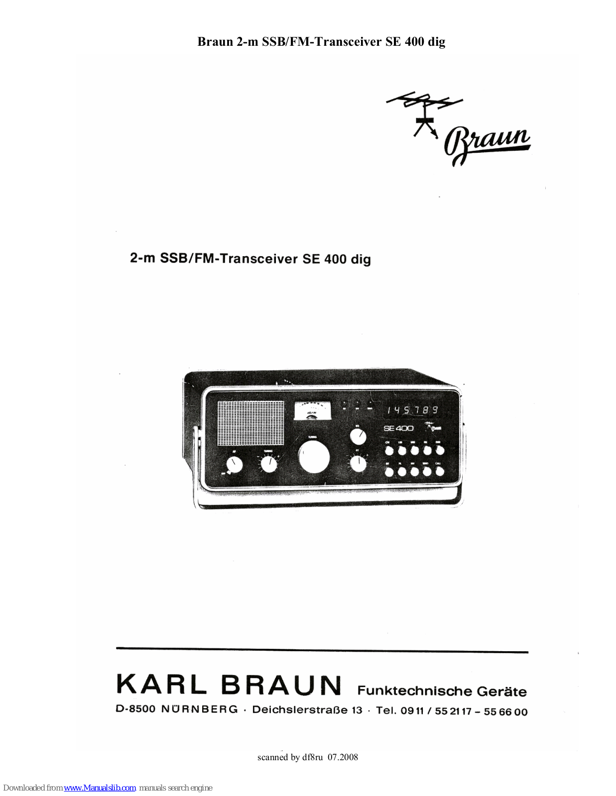 Braun SE 400 dig Instruction Manual