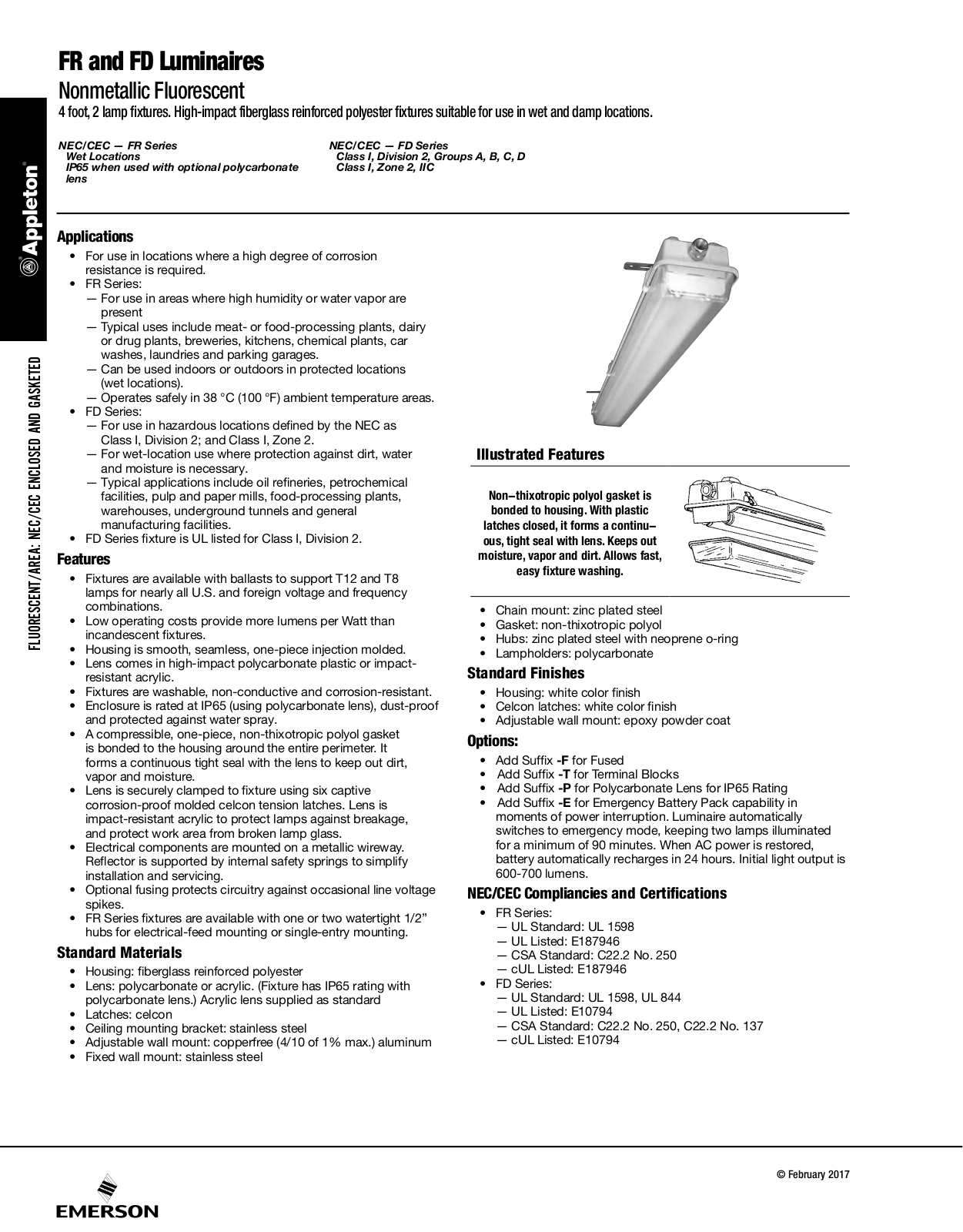 Appleton FR  Luminaires, FD Luminaires Catalog Page