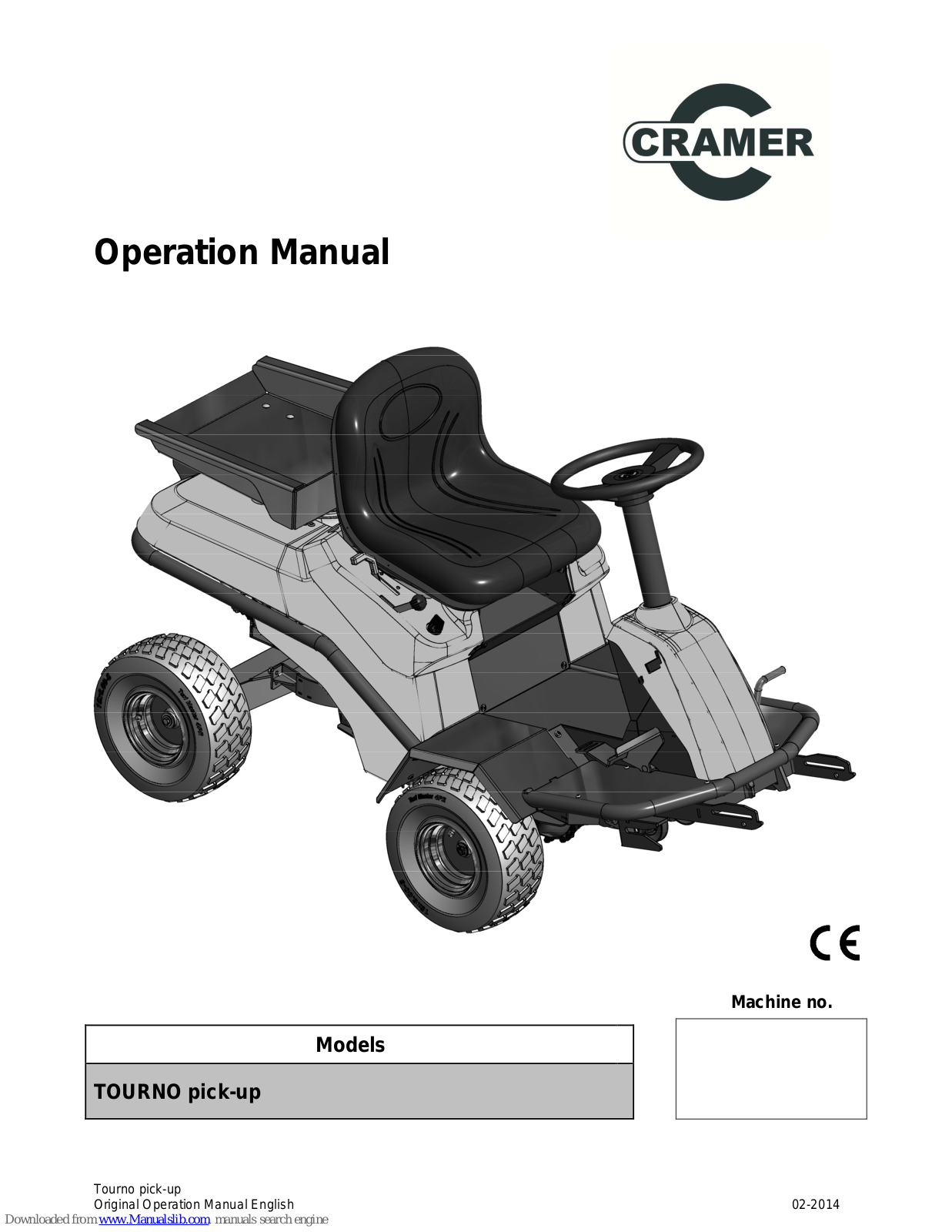 Cramer TOURINO PICK-UP, TOURNO pick-up 2WD, TOURNO pick-up 4WD, TOURNO pick-up Operation Manual