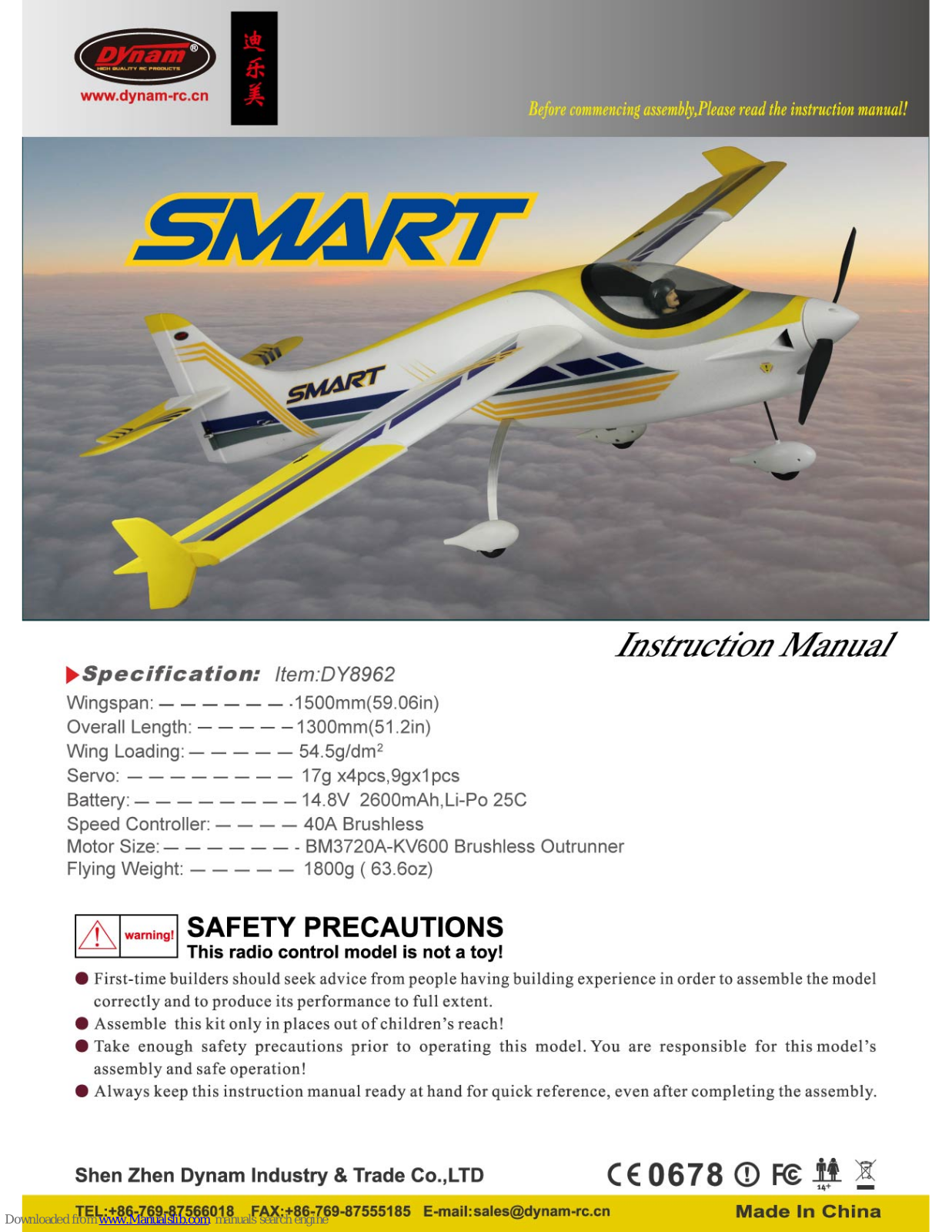 Dynam smart dy8962 Instruction Manual