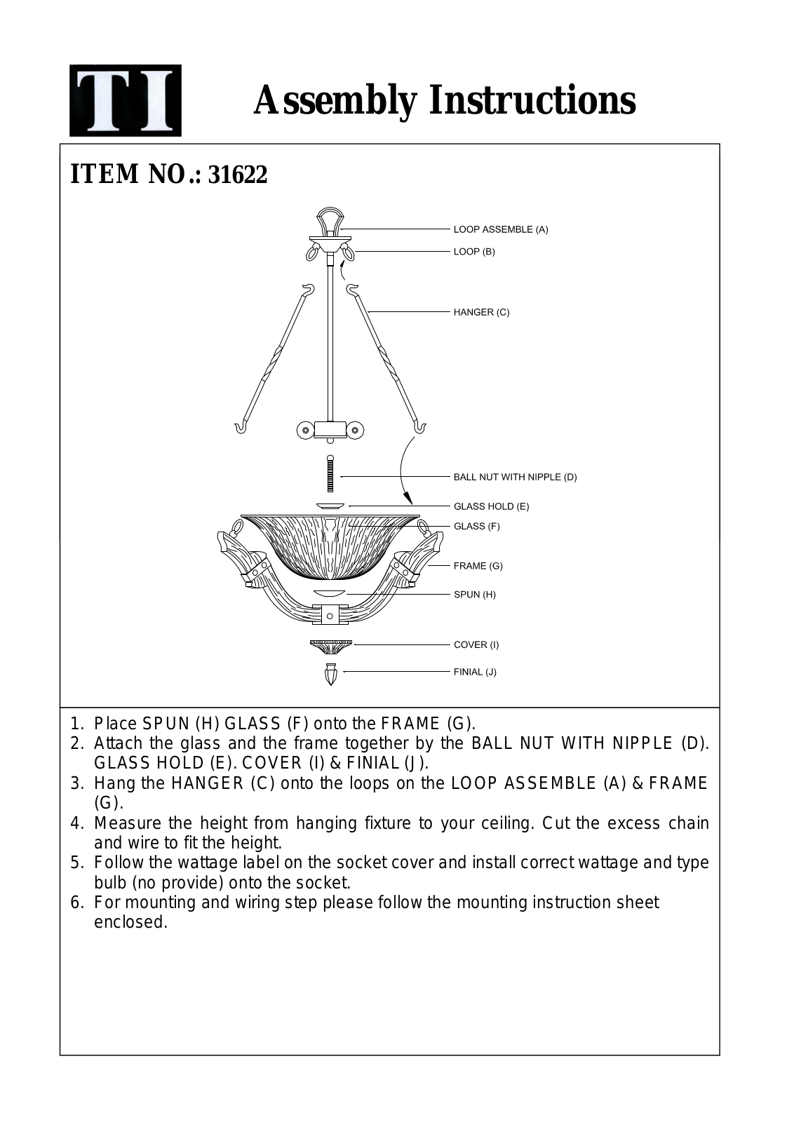 Triarch 31622 User Manual