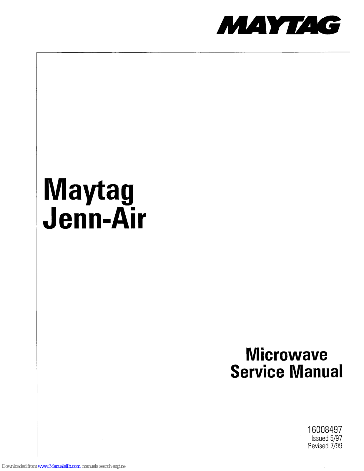 Jenn-Air M170, JMC7000ADB, JMC7000ADW, MMC5000DBD, MMC5000BDW Service Manual