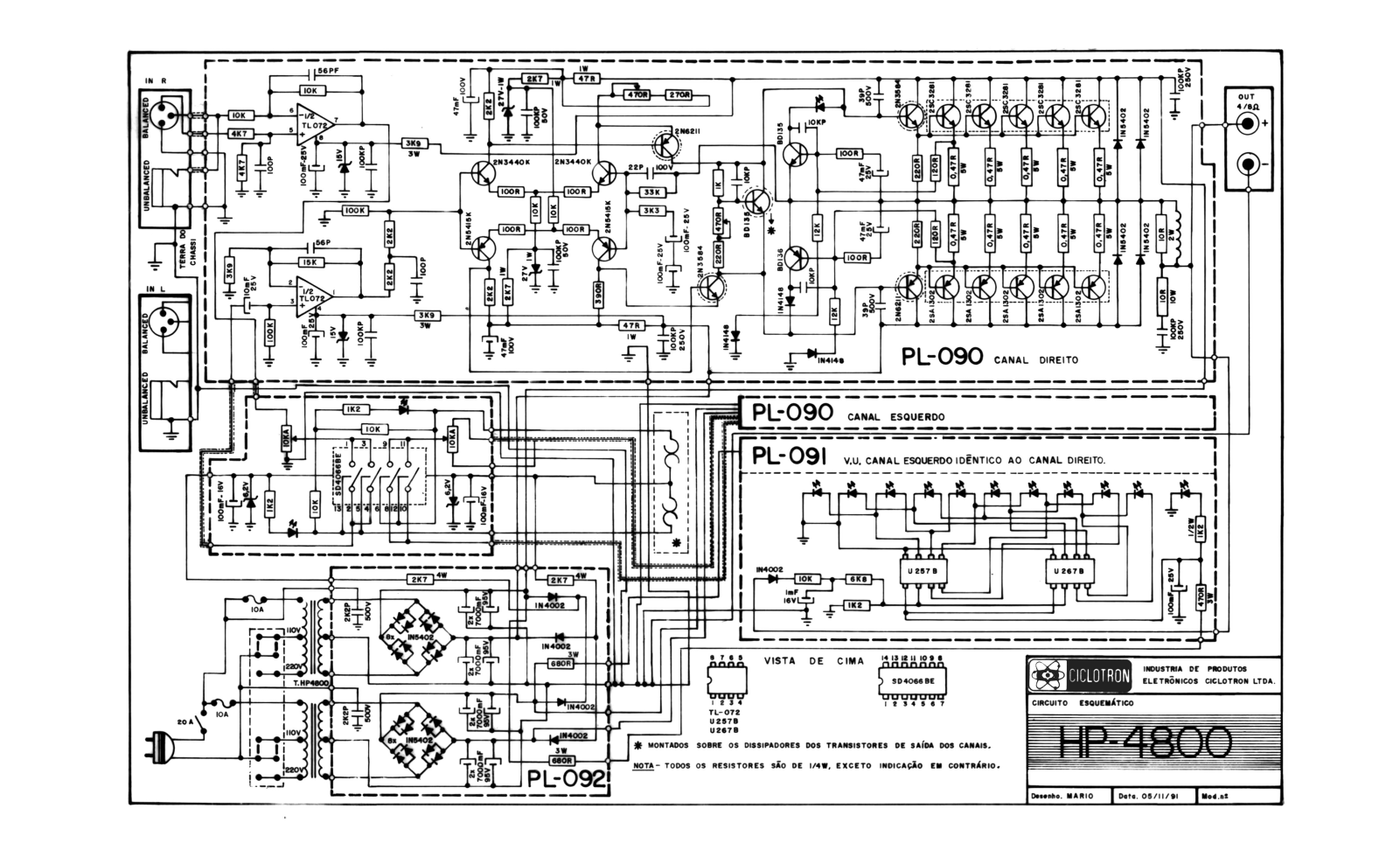 CICLOTRON HP4800 Schematic