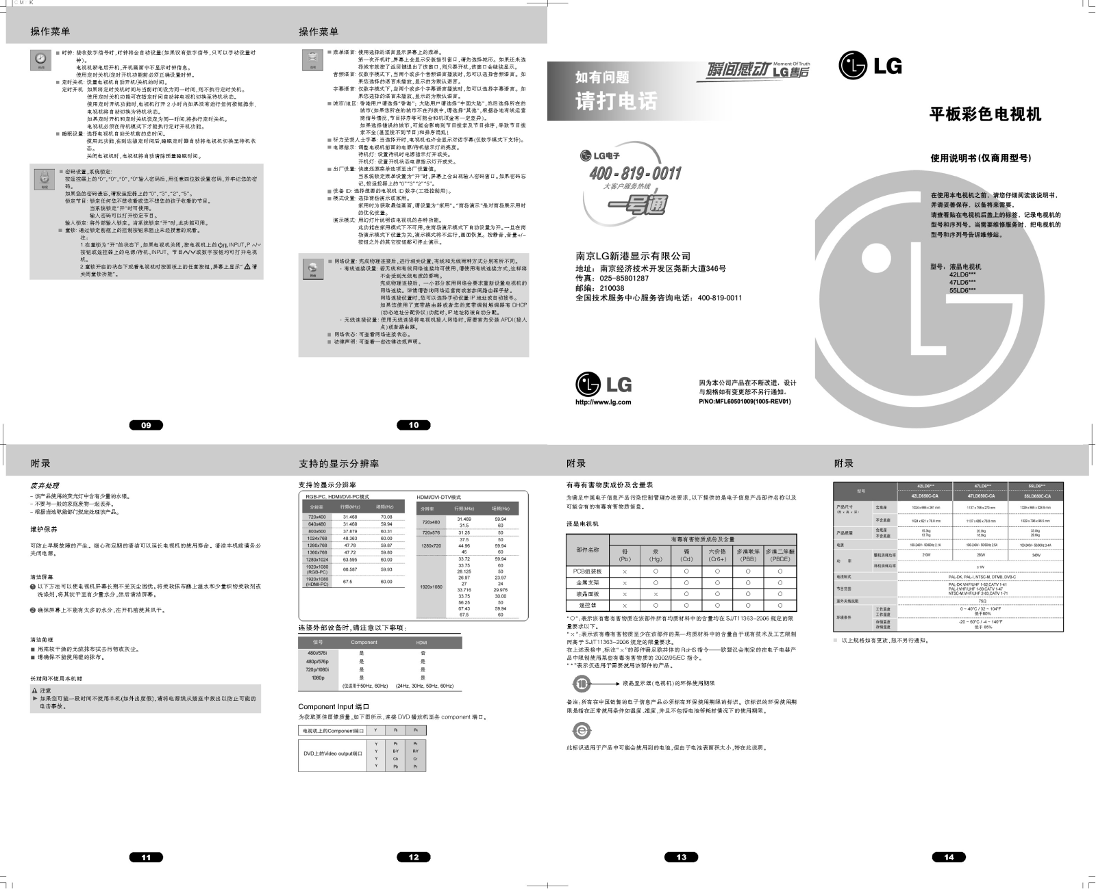 LG 55LD650C Product Manual