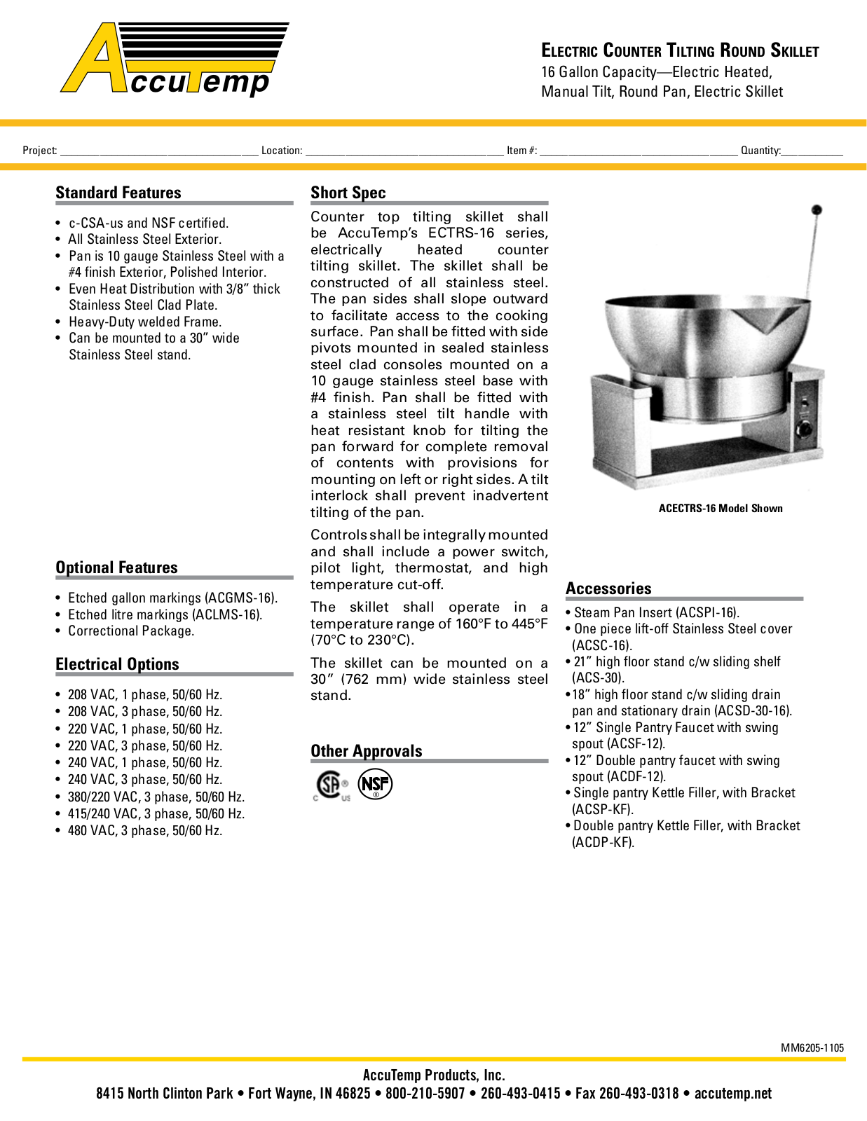 AccuTemp ACECTRS-16 User Manual