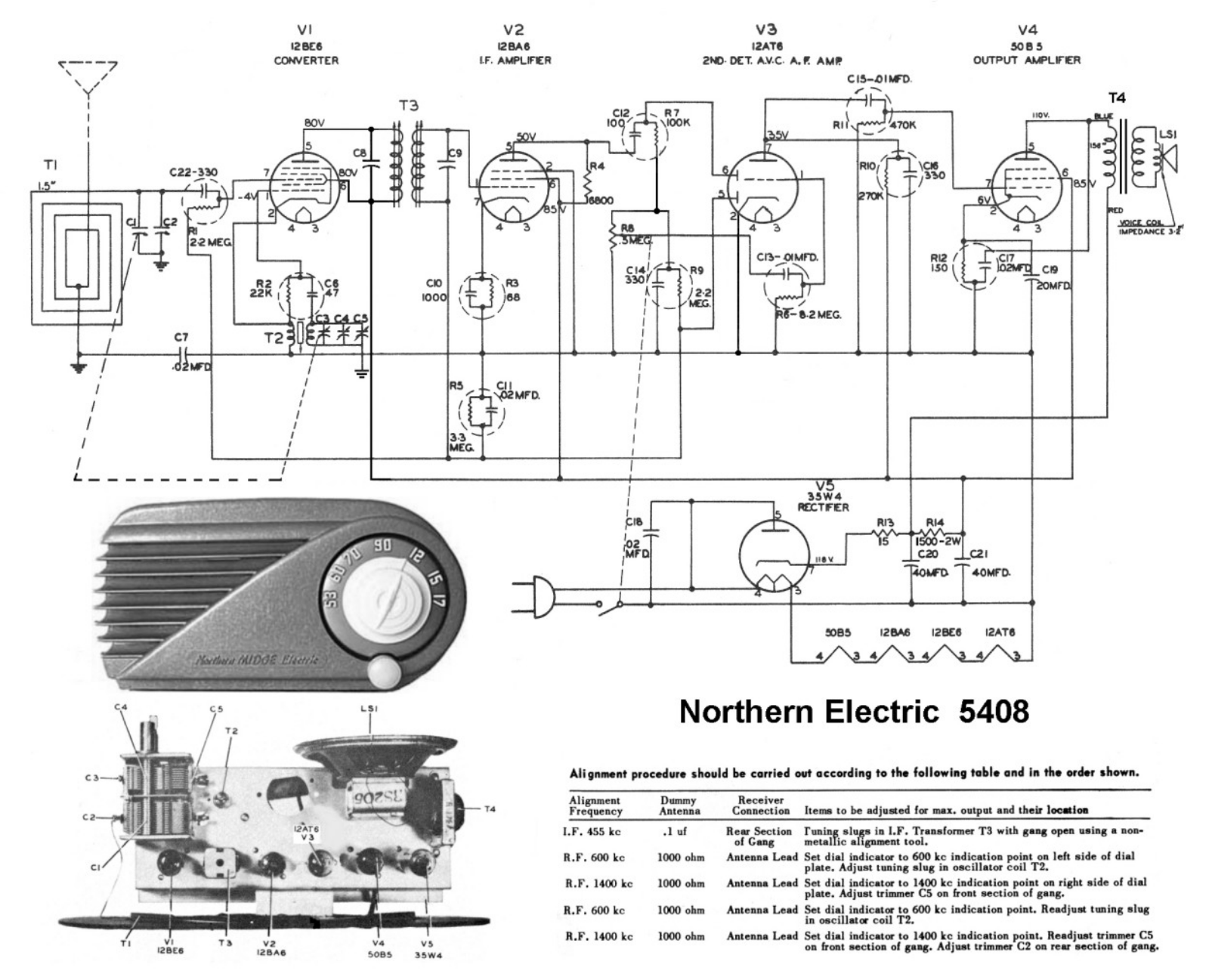 Northern Electric 5408 schematic