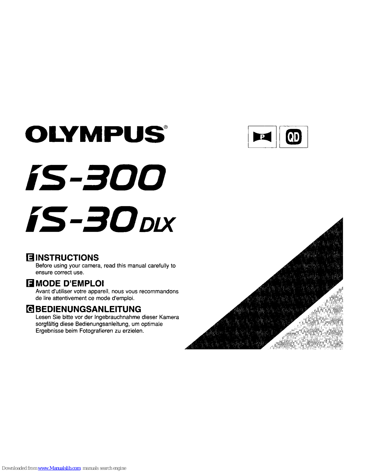 Olympus IS-300, IS-30DLX Instructions Manual