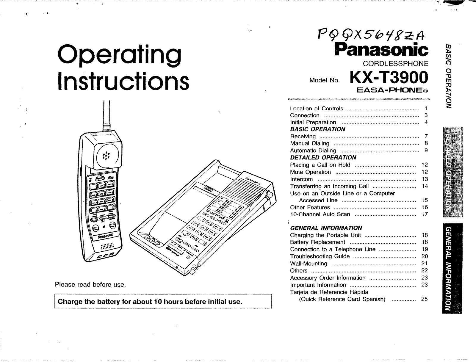 Panasonic kx-t3900 Operation Manual