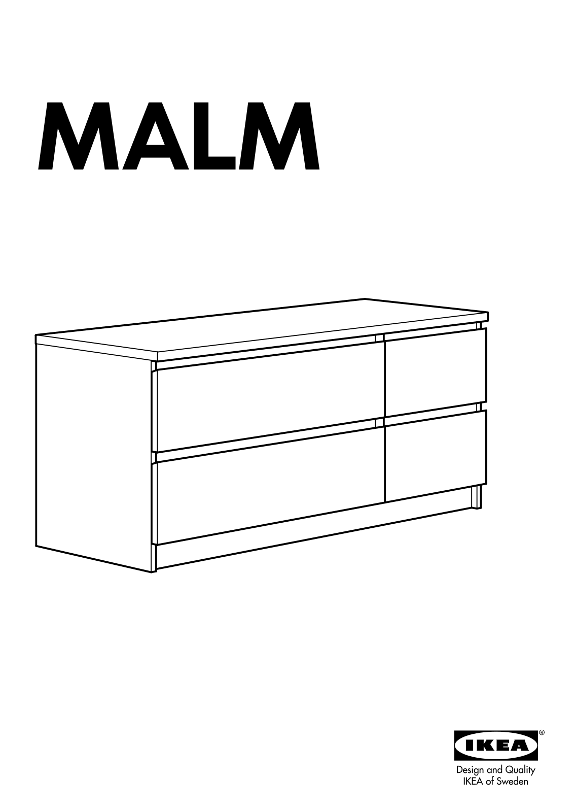 IKEA MALM CHEST W- 4 DRAWERS 47X21 Assembly Instruction