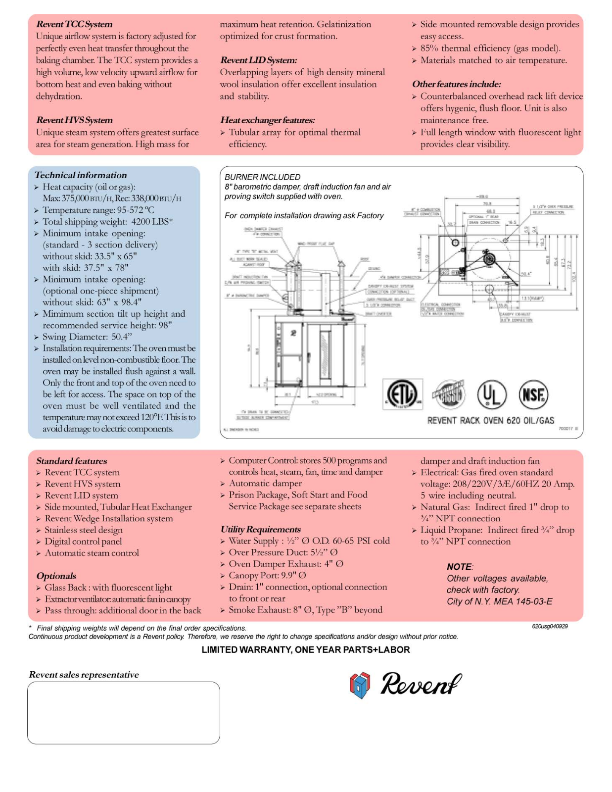 Revent 620U User Manual