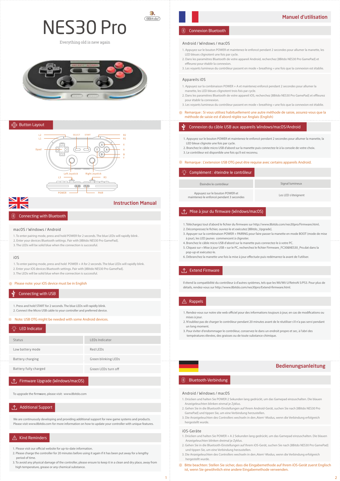 8BitDo NES30 Pro Service Manual