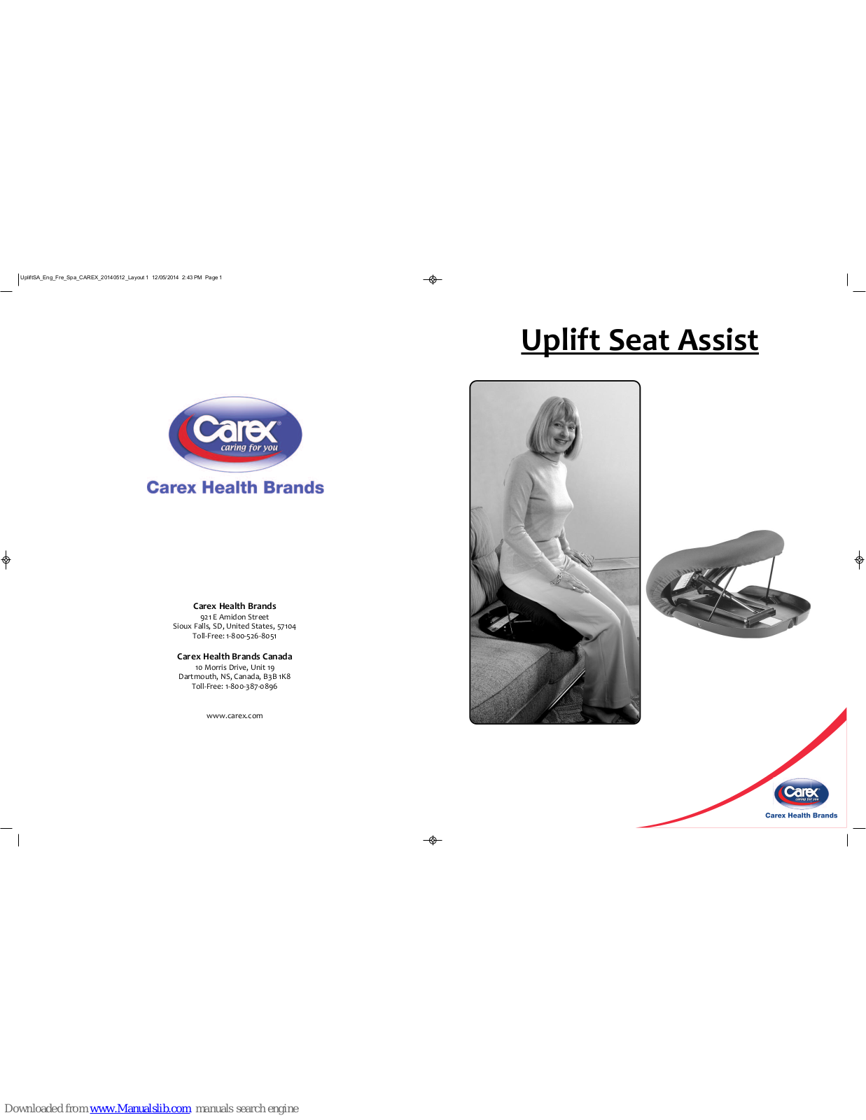 Carex Uplift Seat Assist Instructions For Use Manual