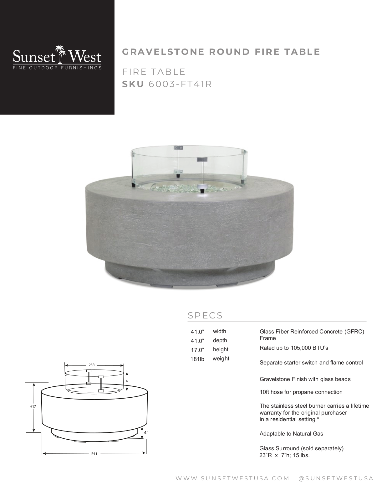 Sunset West XSW10083 Specifications - ManualMachine.com