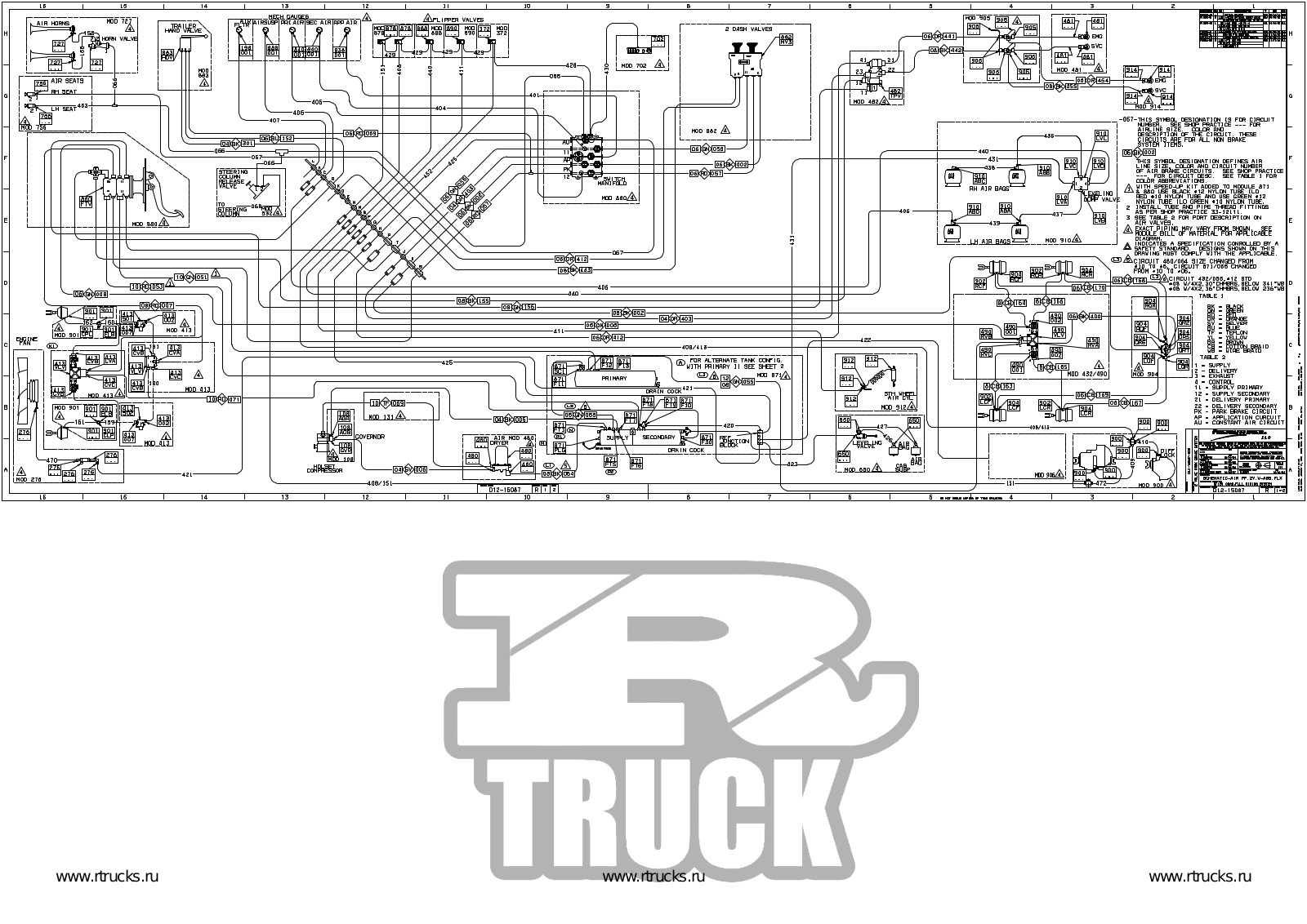 Freightliner Valve Park wiring diagrams