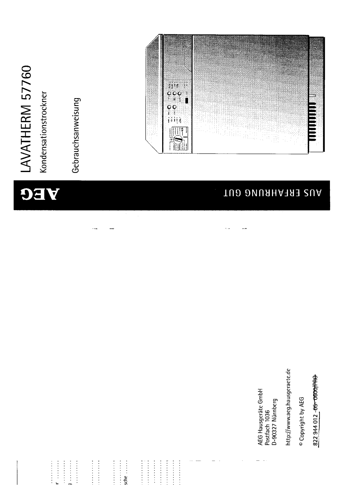 AEG LTH55809 User Manual