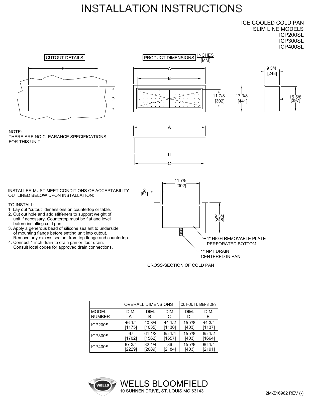 Wells ICP-300SL Installation  Manual