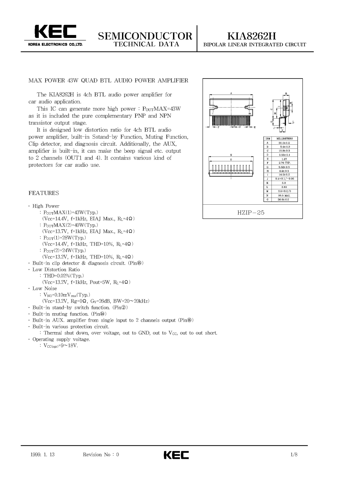 KEC KIA8262H Datasheet