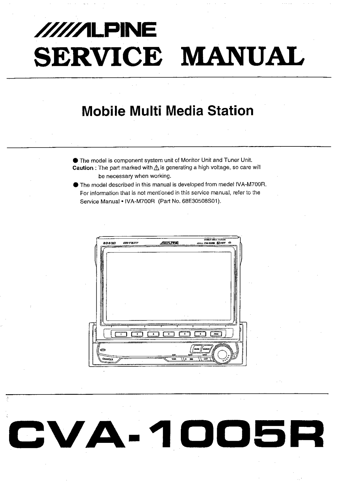 Alpine CVA-1005-R Service manual