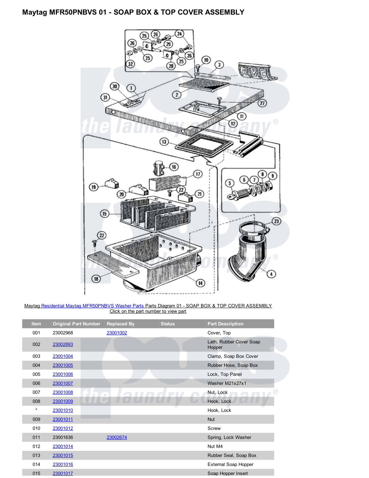 Maytag MFR50PNBVS Parts Diagram