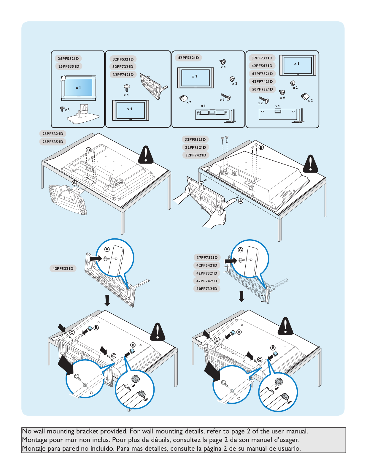 Philips 42PF7421D Quick start guide