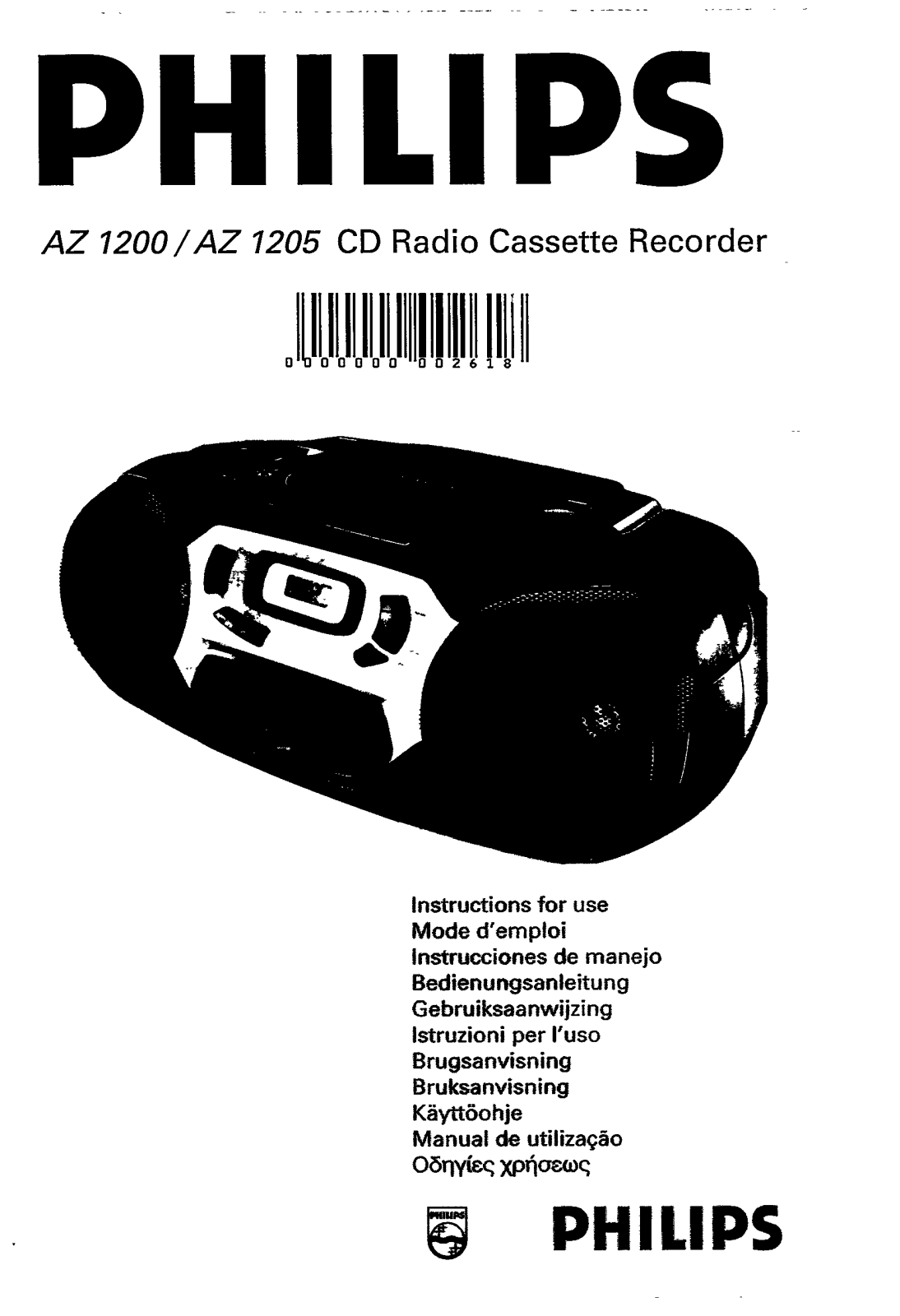 Philips AZ1205/17, AZ1200/17, AZ1200/04, AZ1200/01, AZ1200/00 User Manual