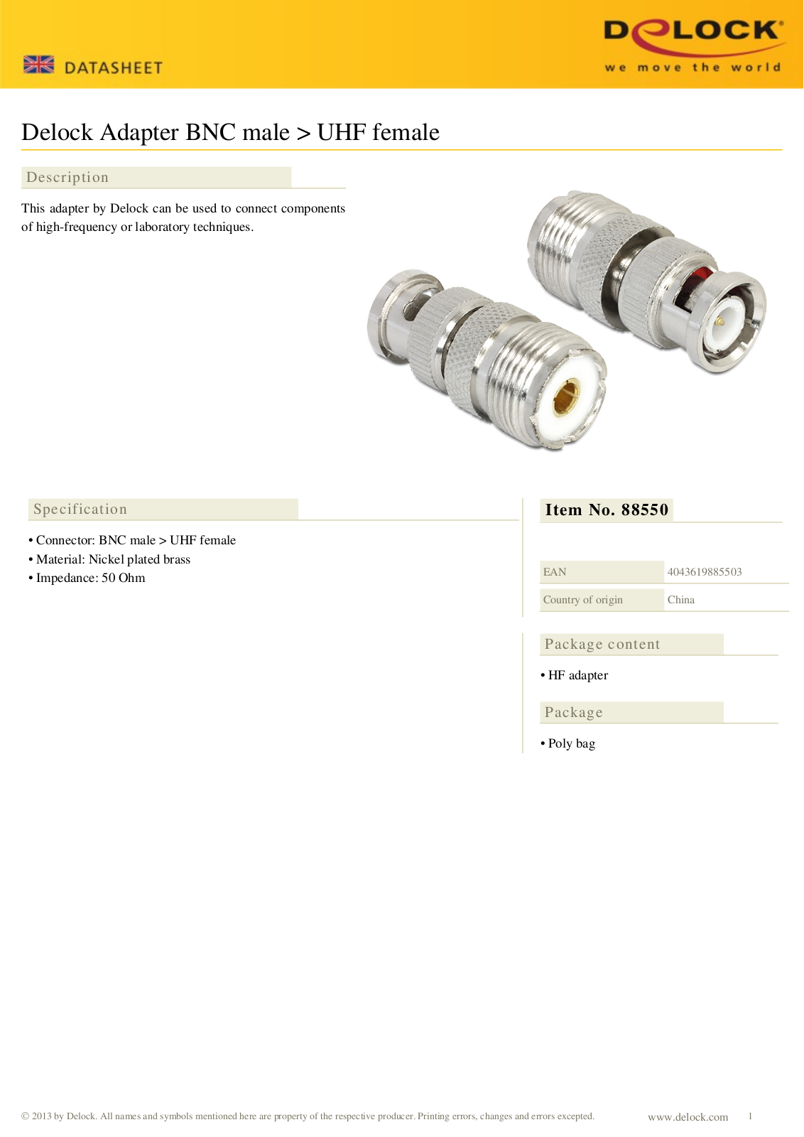 DeLOCK 88550 User Manual