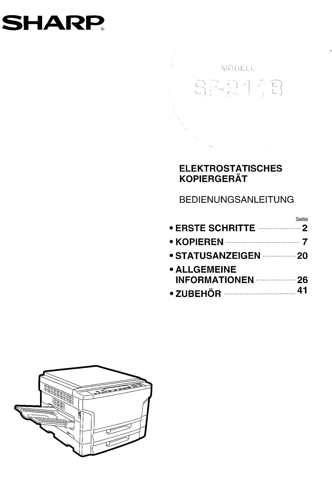 Sharp SF-2118 User Manual