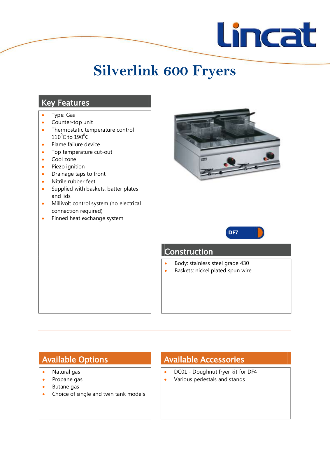 Lincat DF4, DF7 Specification - ManualMachine.com