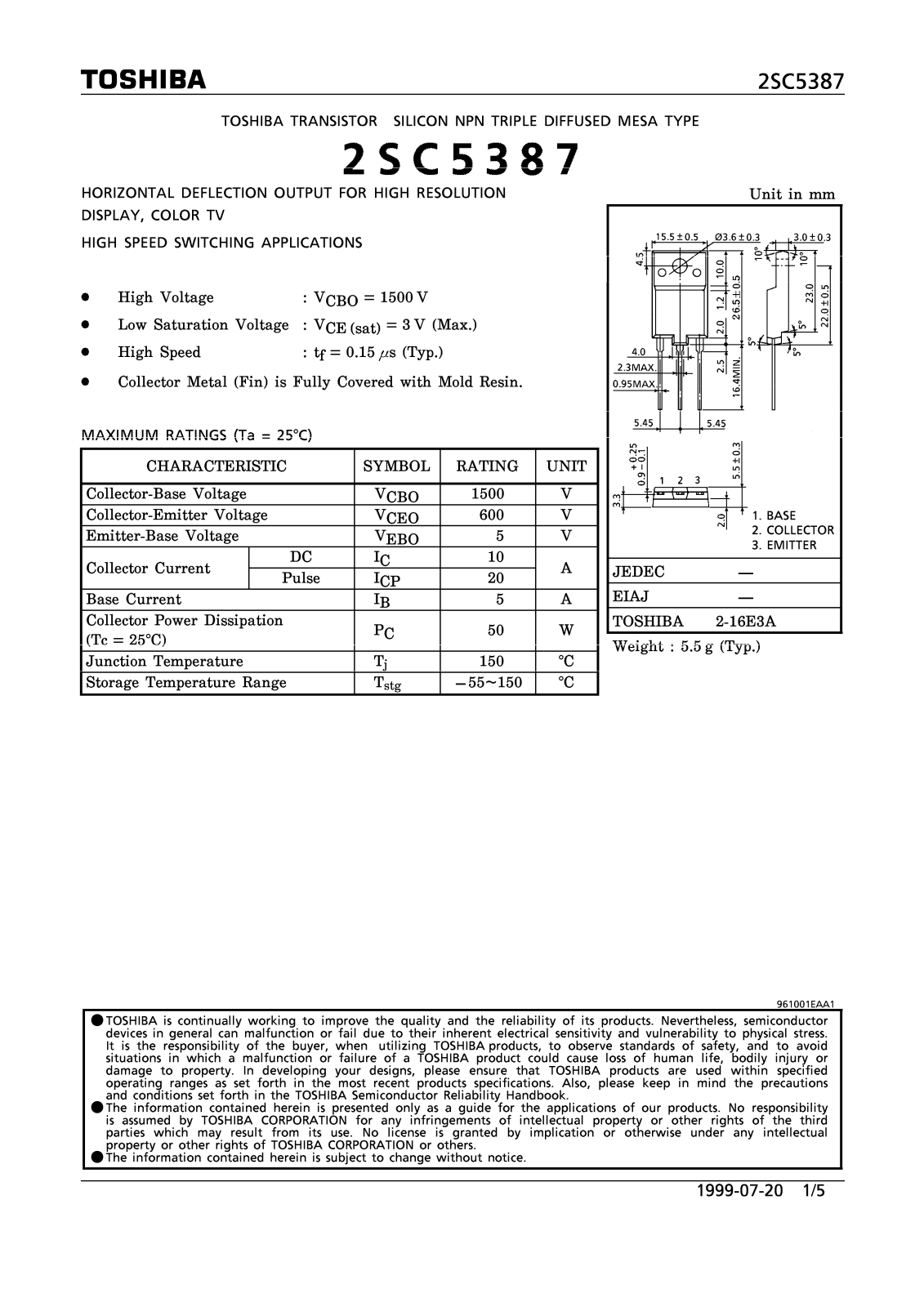 Toshiba 2 SC5387 Schematics