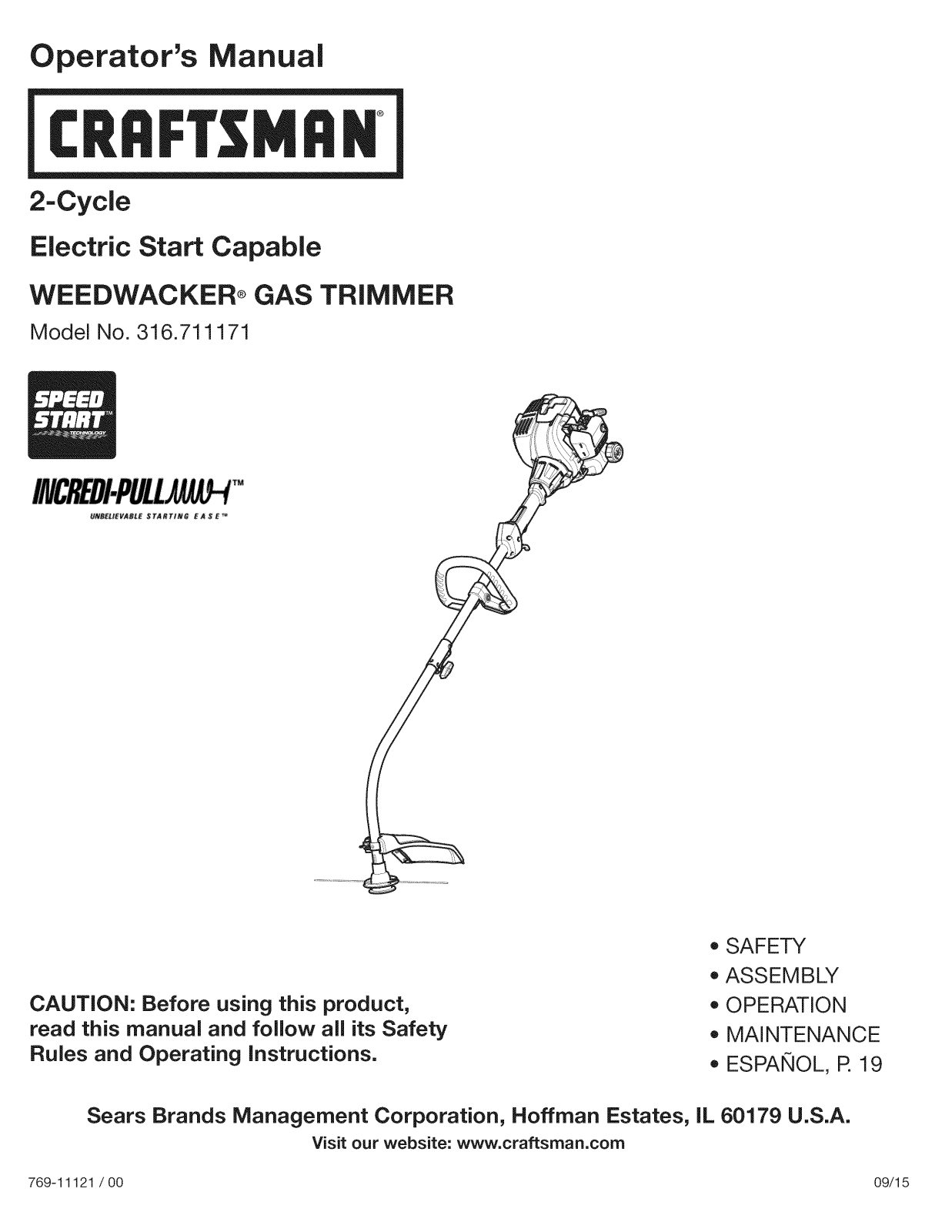 Craftsman 316711171 Owner’s Manual