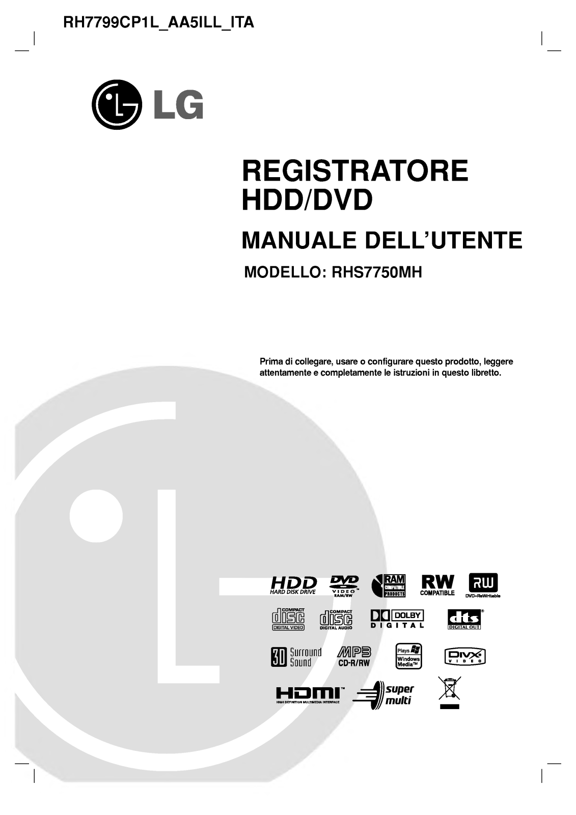 Lg RHS7750MH User Manual