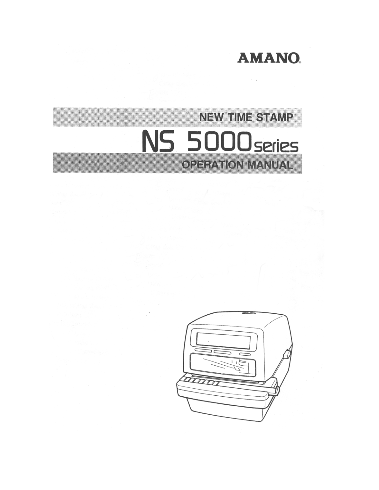 Amano NS-5100 Operation Manual