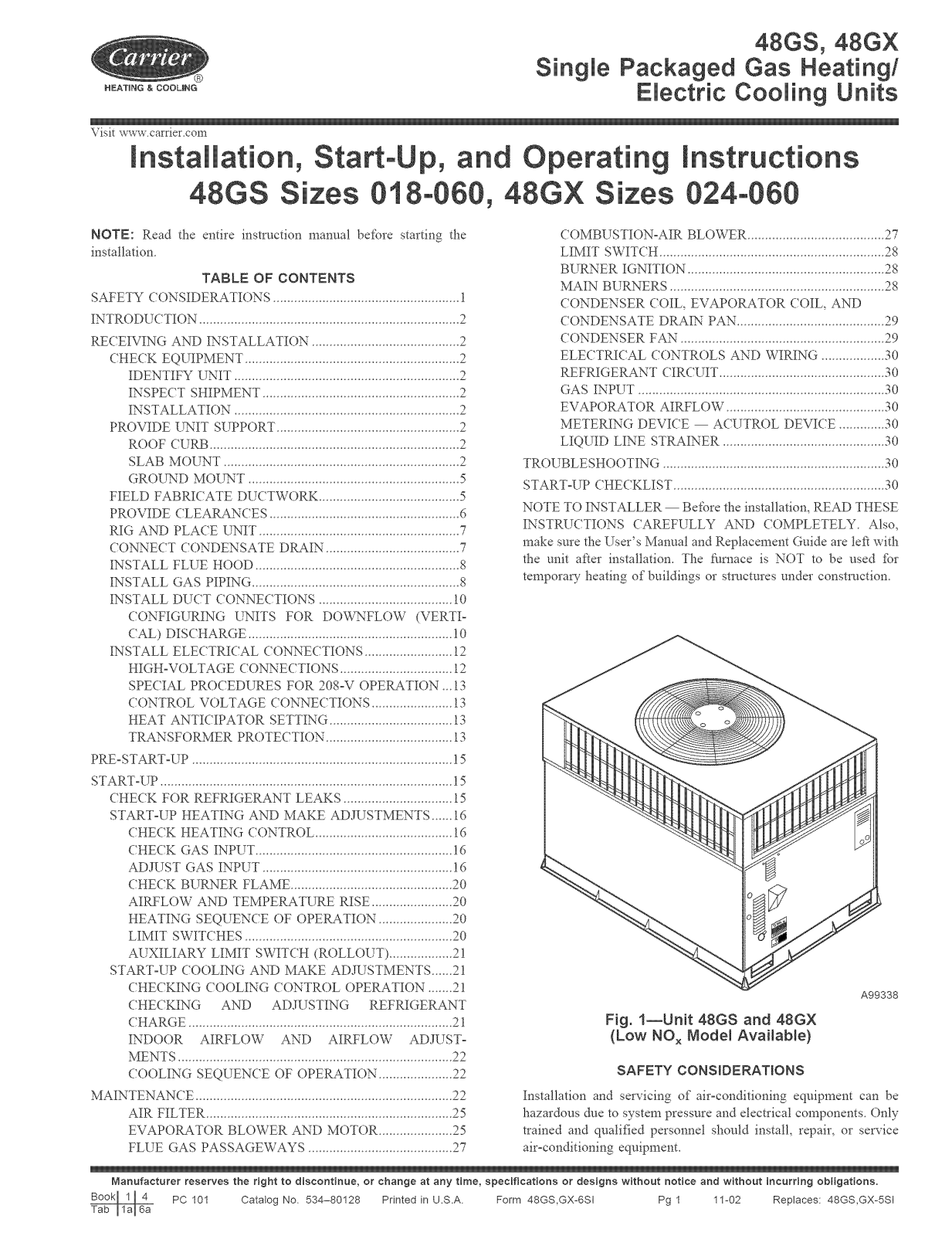 Carrier 48GX060090300, 48GX048115300, 48GX048090300, 48GX042090300, 48GX042060300 Installation Guide - ManualMachine.com