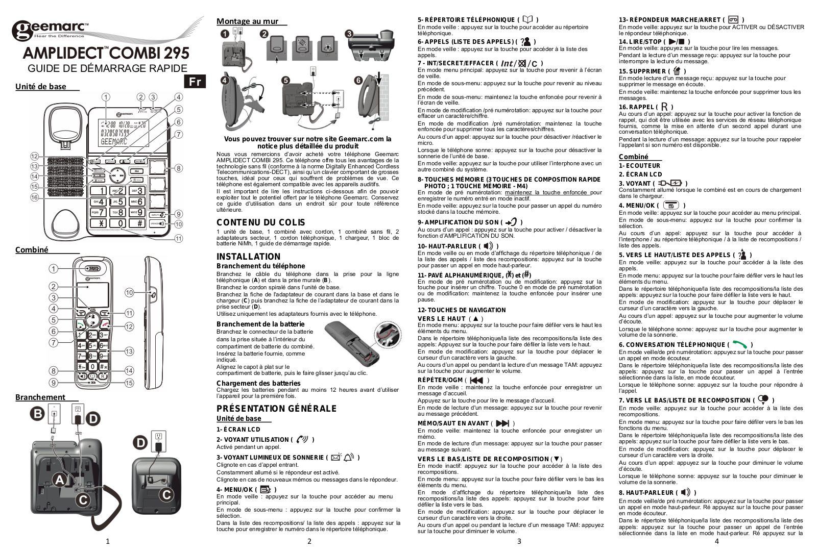 GEEMARC AMPLIDECT COMBI 295 User Manual