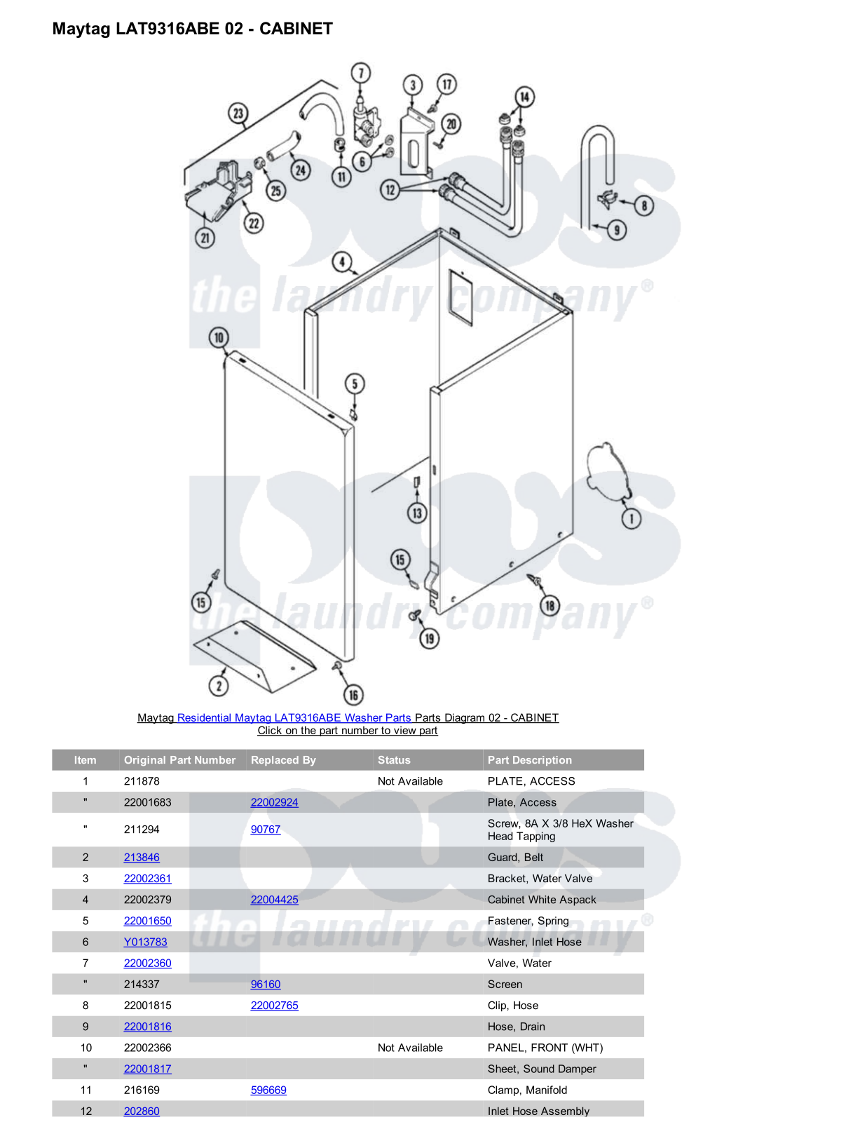 Maytag LAT9316ABE Parts Diagram